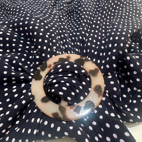 Topshop Navy and White Polka Dot Dress Size 6 - Picture 5 of 9